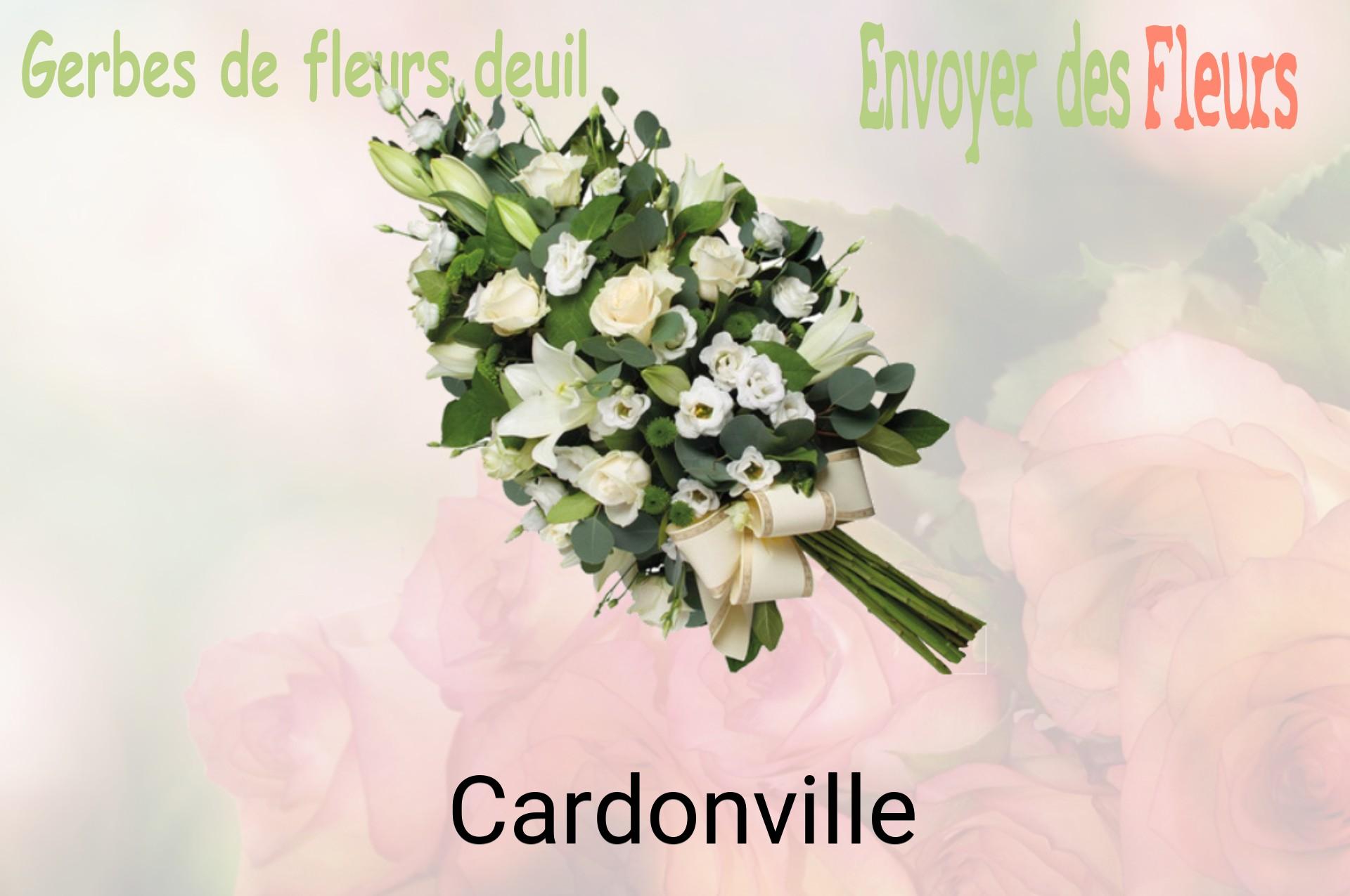 Gerbe de fleurs de deuil livrée à Cardonville